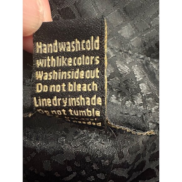 Black Button-Up Long Sleeve Blouse With Subtle Textured Pattern Womens Medium - Picture 6 of 10